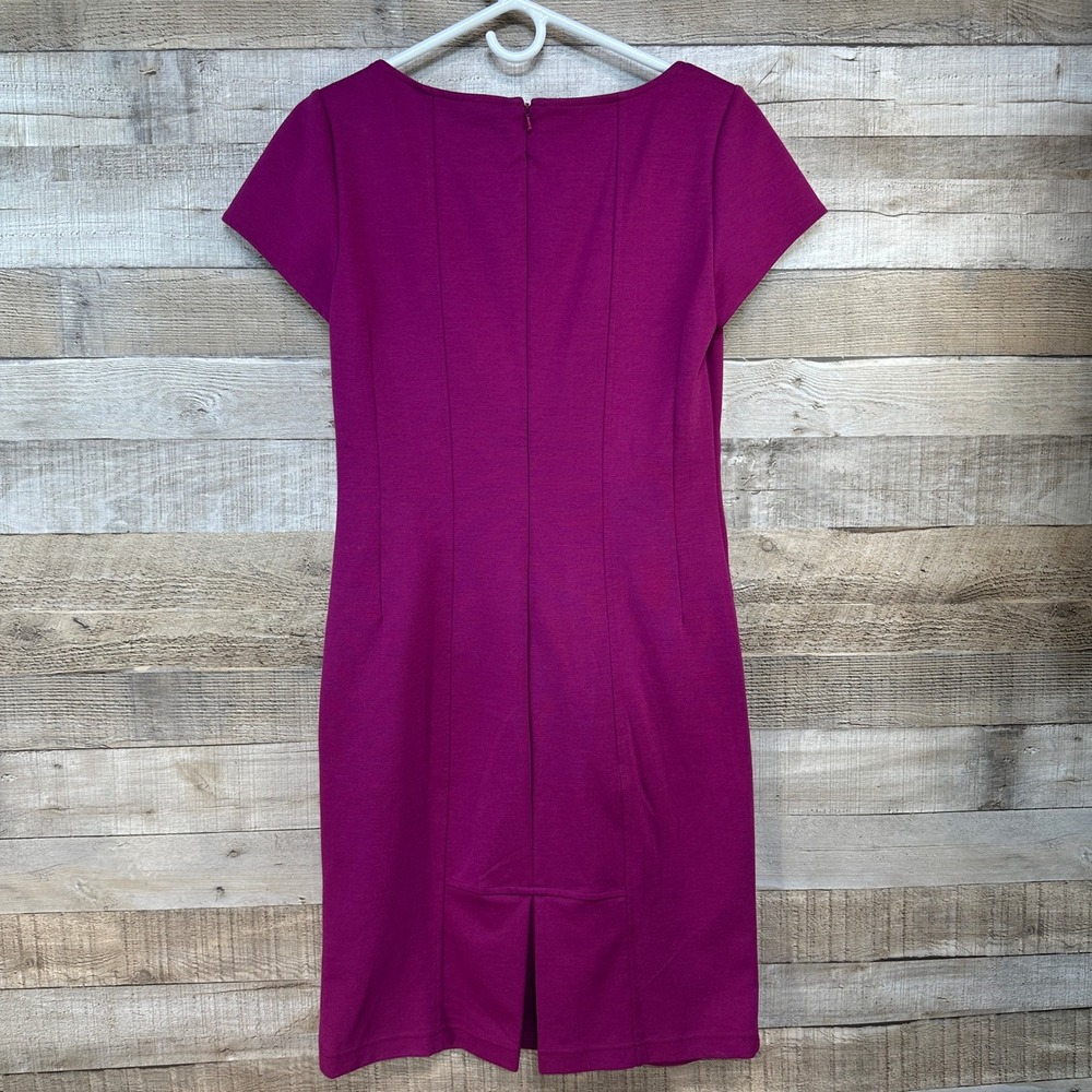 Banana Republic Purple Wild Orchid Sheath Dress Square‎ Neck Cap Sleeve 8